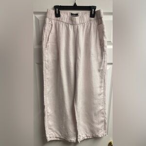 Jones & Co. 100% Linen Cream/Pink Tint Pants Size XL